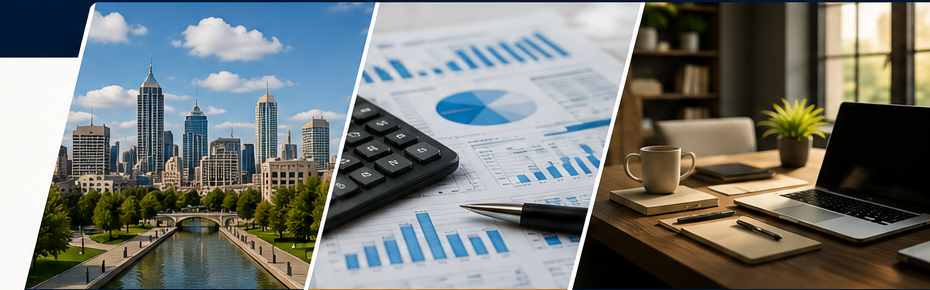 Combined real estate, tax and business visual